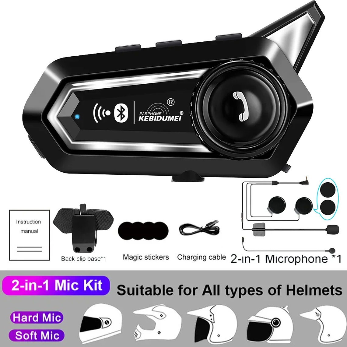 BT31 Bluetooth Intercom for Motorcycle Helmet | Stereo Speakers with Noise Reduction 1