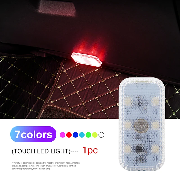 Luz LED Toque Mini Sem Fios para Interior Carro | Iluminação de Teto, Portas e Porta-Malas 8