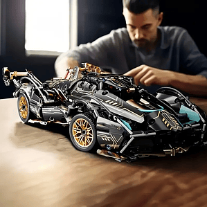 Conjunto de Construção 1690 Peças Carro de Corrida Verde | Blocos ABS para Montagem Manual