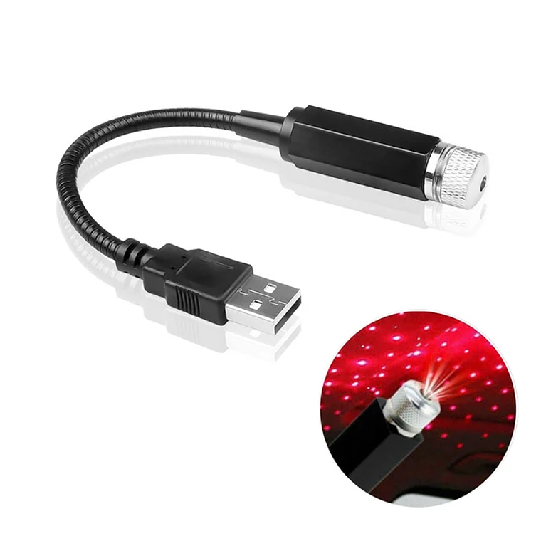 Mini Projetor LED Estrelas para Teto de Carro | Luz Noturna Galáxia USB Decorativa 9
