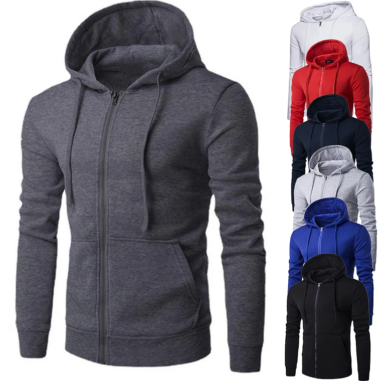 Men's Autumn Hoodie | Zip-up Jacket, Long Sleeves, and Slim Fit 1
