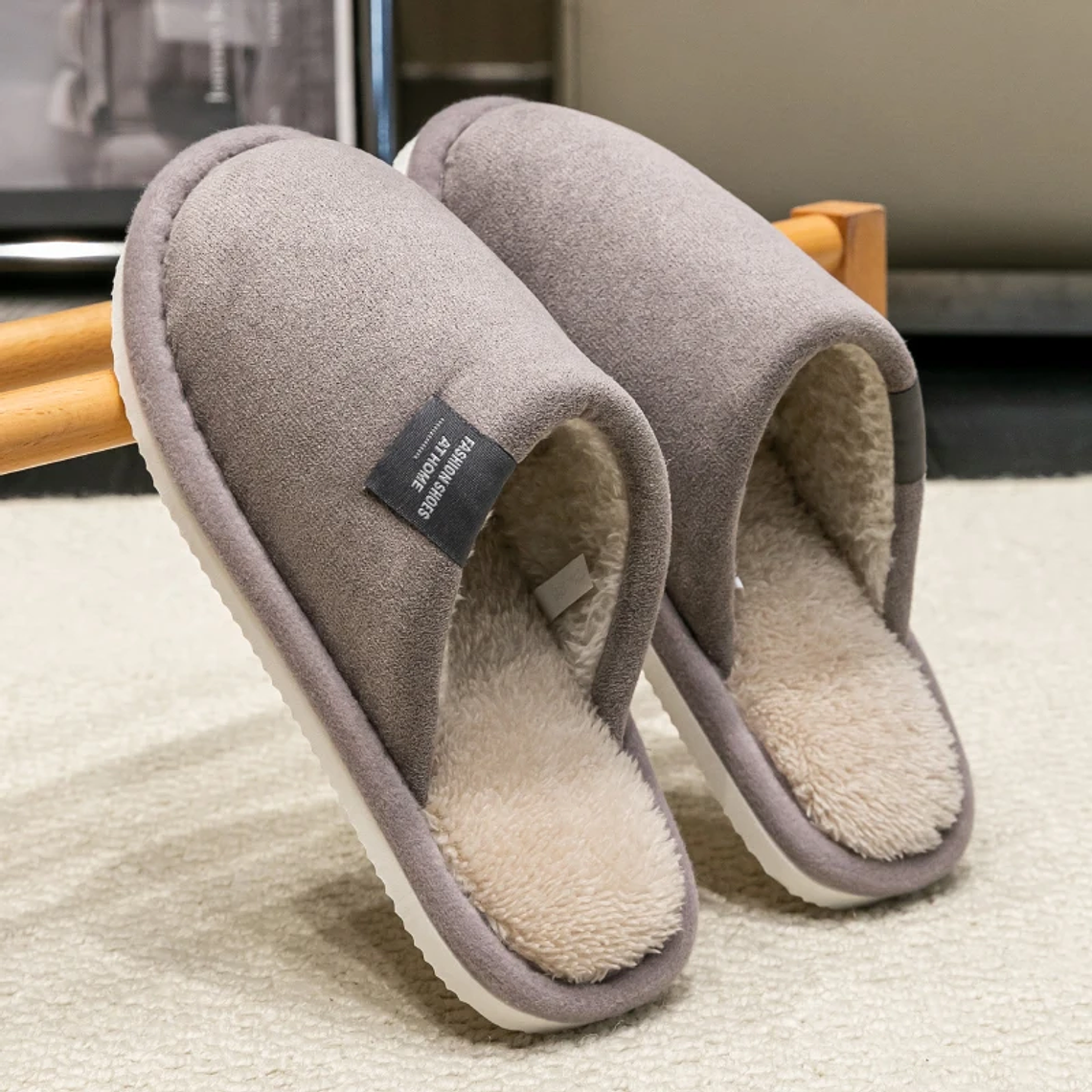 Chinelos de Inverno Quentes para Homem | Pantufas Macias Antiderrapantes para Casa 2