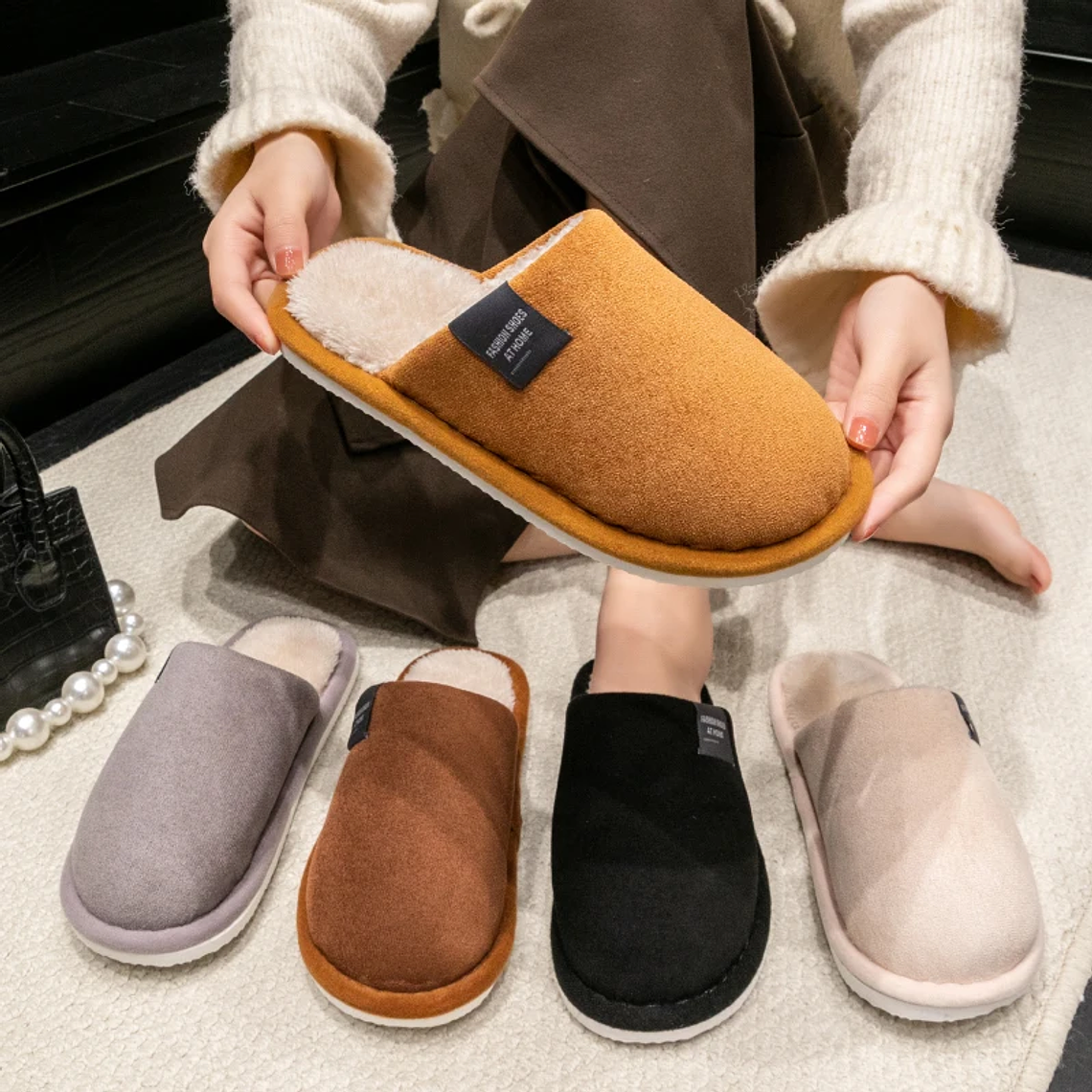 Chinelos de Inverno Quentes para Homem | Pantufas Macias Antiderrapantes para Casa 6