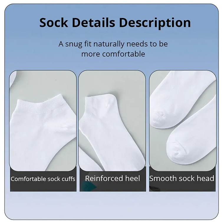 Lot of 10 Pairs of Unisex Boat Socks | Thin, Breathable and Anti-odor for Men and Women 6