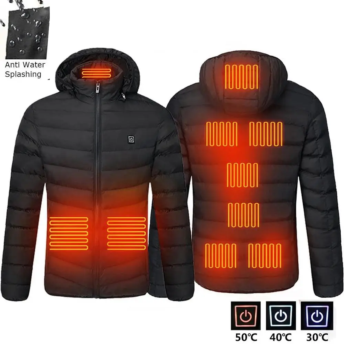 Parka de Inverno Aquecida por USB para Homem - Aiwetin 5