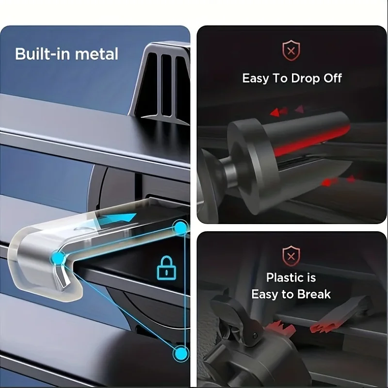 VentClip Pro: O Suporte Universal para Telemóvel que Prende na Ventoinha do Carro 2