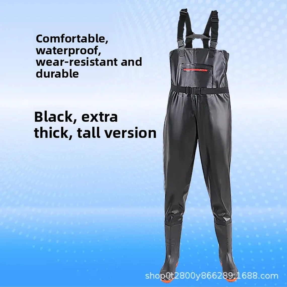 Men's Overall Water-Resistant Fishing Suit Double Knee Pads Casual Pants Double Knee Pads Rain Boots 4