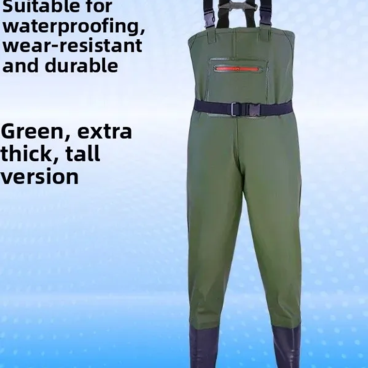 Men's Overall Water-Resistant Fishing Suit Double Knee Pads Casual Pants Double Knee Pads Rain Boots 5