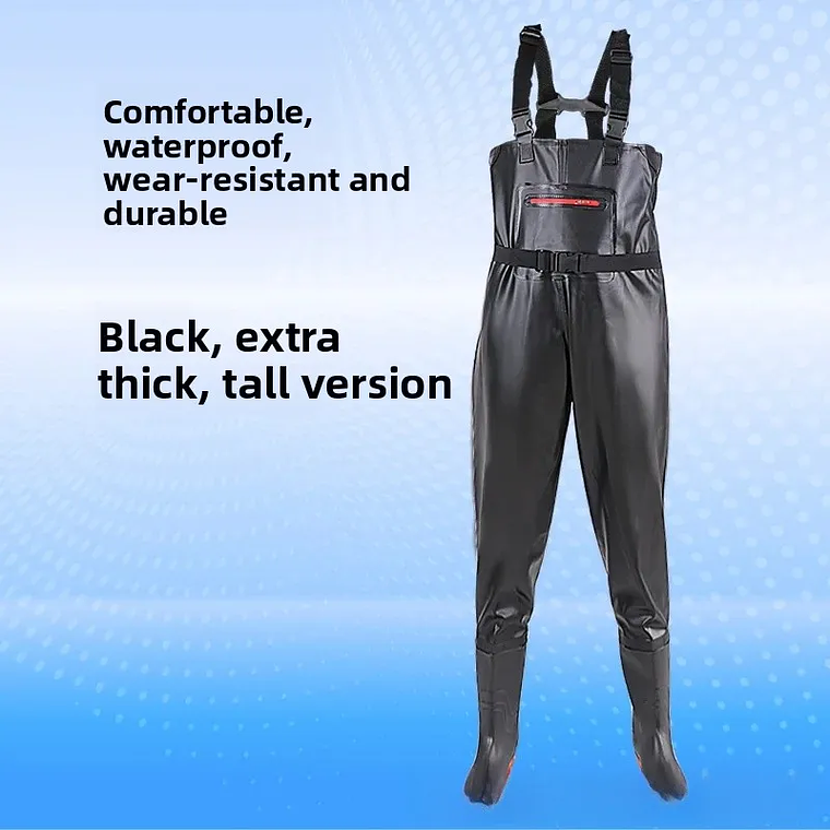 Men's Overall Water-Resistant Fishing Suit Double Knee Pads Casual Pants Double Knee Pads Rain Boots 7