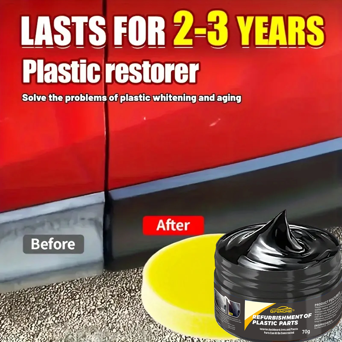 PlastiCare Revive: O Agente de Reparação e Polimento para Plásticos Automóveis (Interior/Exterior + Pneus) 2