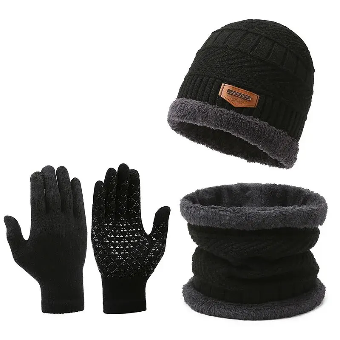 ArcticShield Pro: O Kit 3 em 1 de Gola, Gorro e Luvas em Tricot Térmico com Caxemira 6