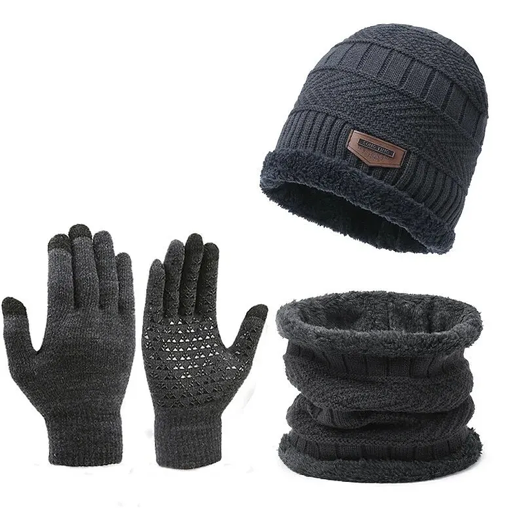 ArcticShield Pro: O Kit 3 em 1 de Gola, Gorro e Luvas em Tricot Térmico com Caxemira 9
