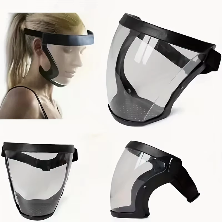 Full-Face Transparent Protection Mask with Adjustable Buckle - Reusable and Heat-Resistant Facial Shield for Safety in Work, Out 2