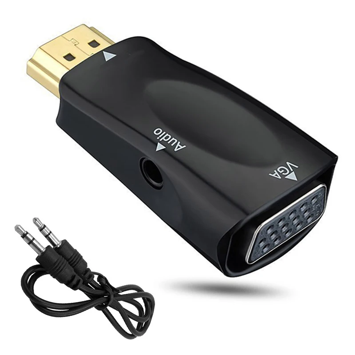 Conversor HDMI para VGA | Áudio 3.5mm HD 1080P 1