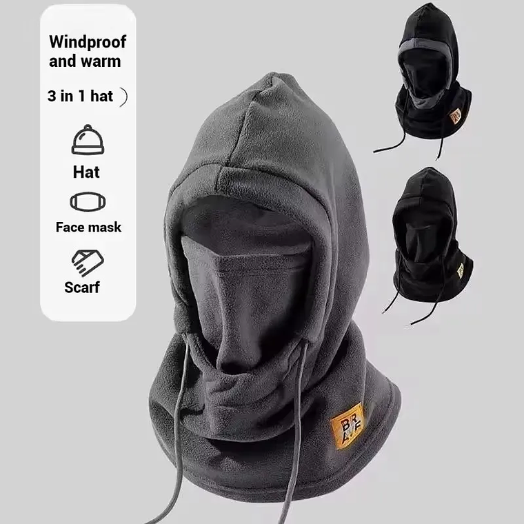 3-in-1 Unisex Hat with Mask | Polar Fleece Windbreaker for Cycling and Skiing 1