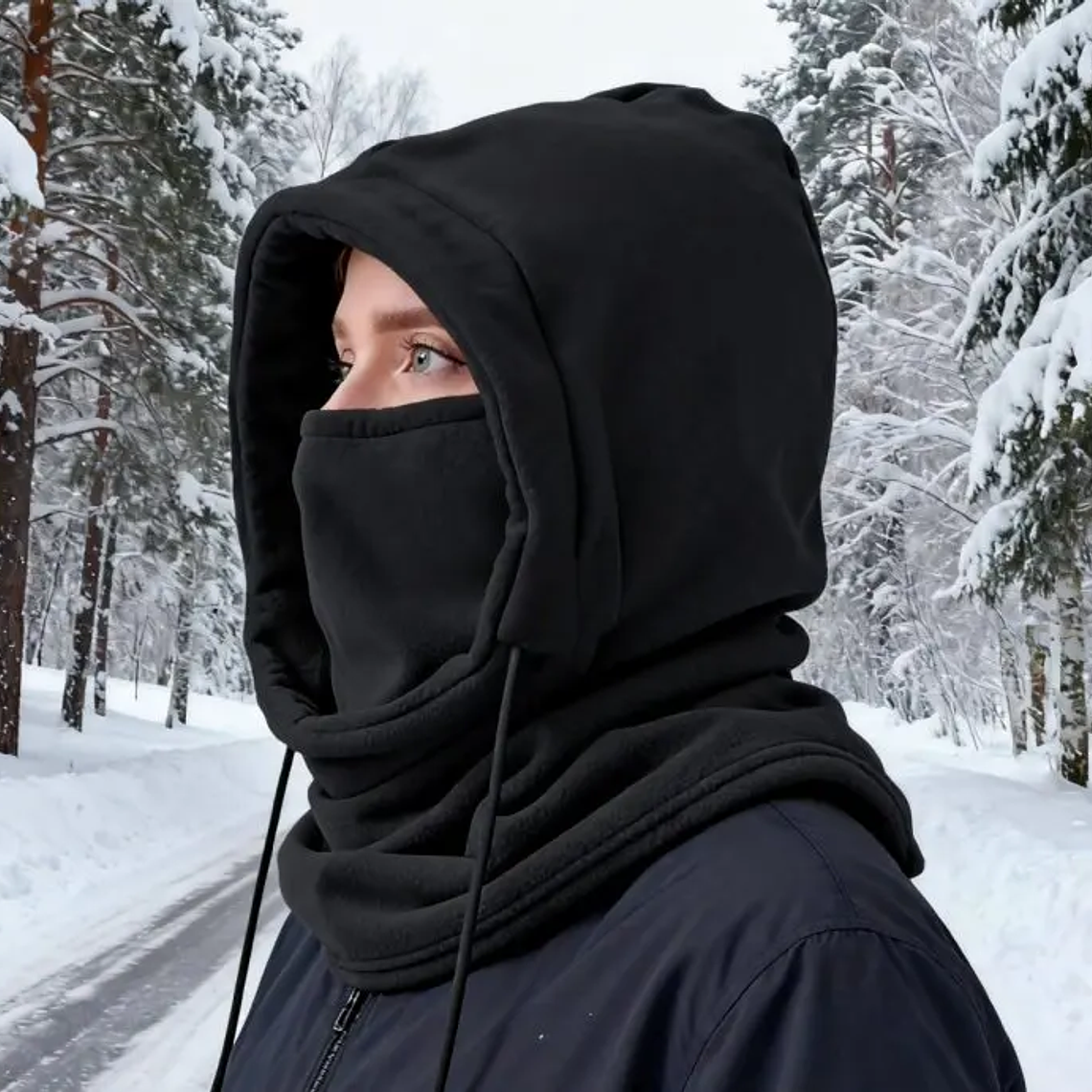 Balaclava de Inverno Unissex | Corta-Vento Malha com Cordão para Mota 3