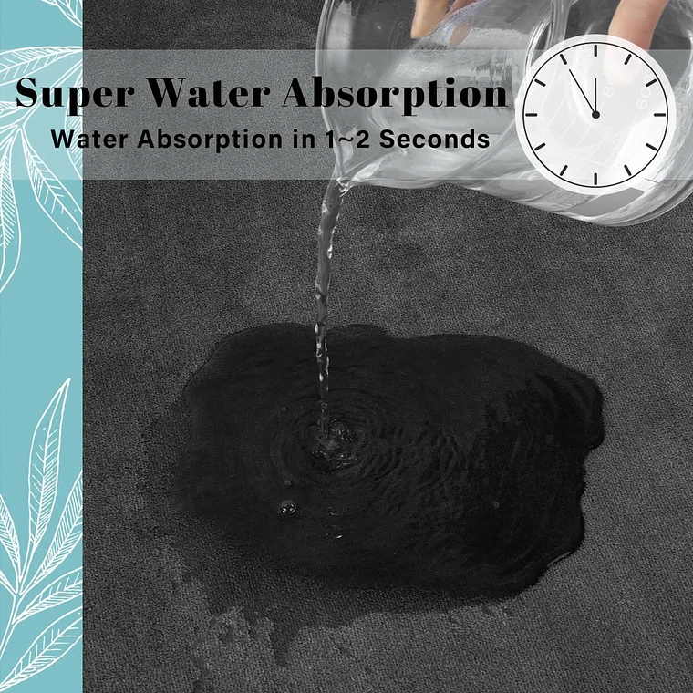 Tapete de Banho Absorvente Veludo Coral | Antiderrapante Super Absorvente 5