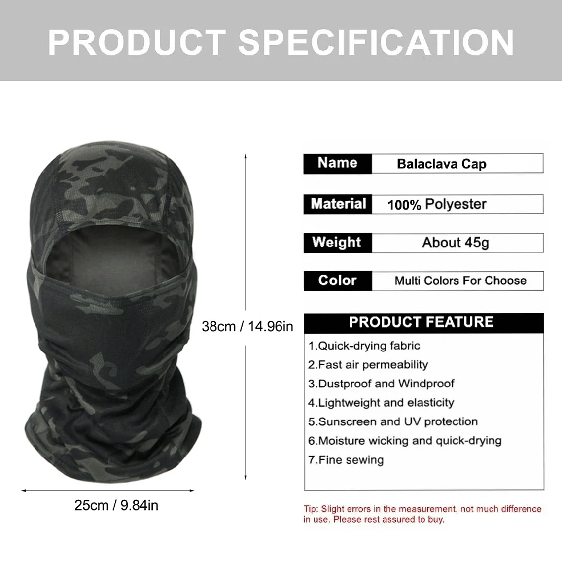 Balaclava Camuflada Universal | Máscara Facial para Ski Mota e Caça 3