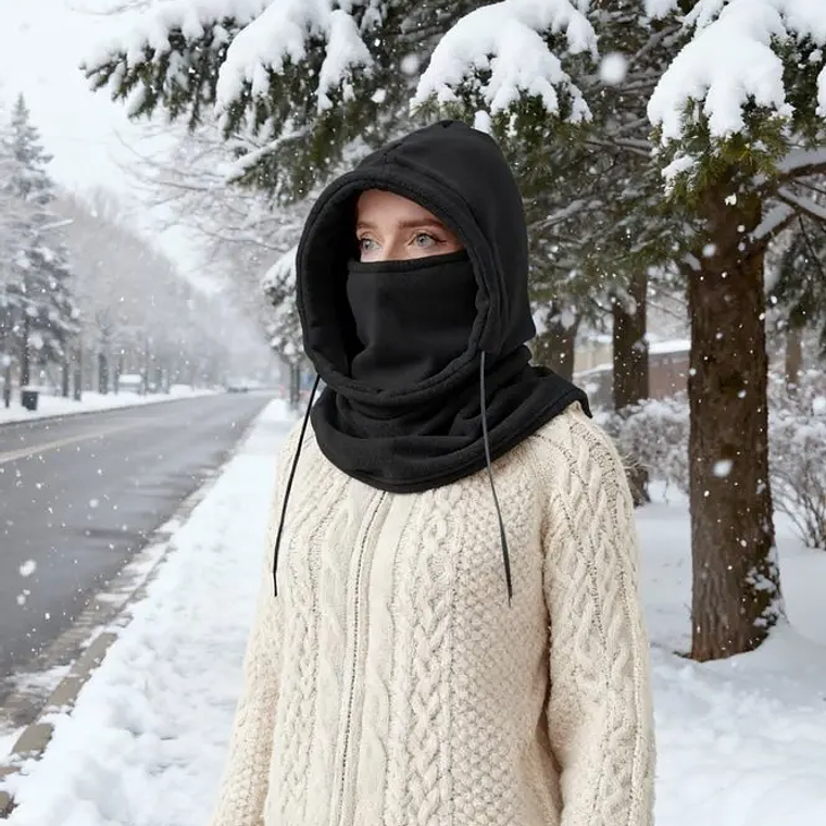 Balaclava de Inverno Unissex | Corta-Vento Malha com Cordão para Mota 5