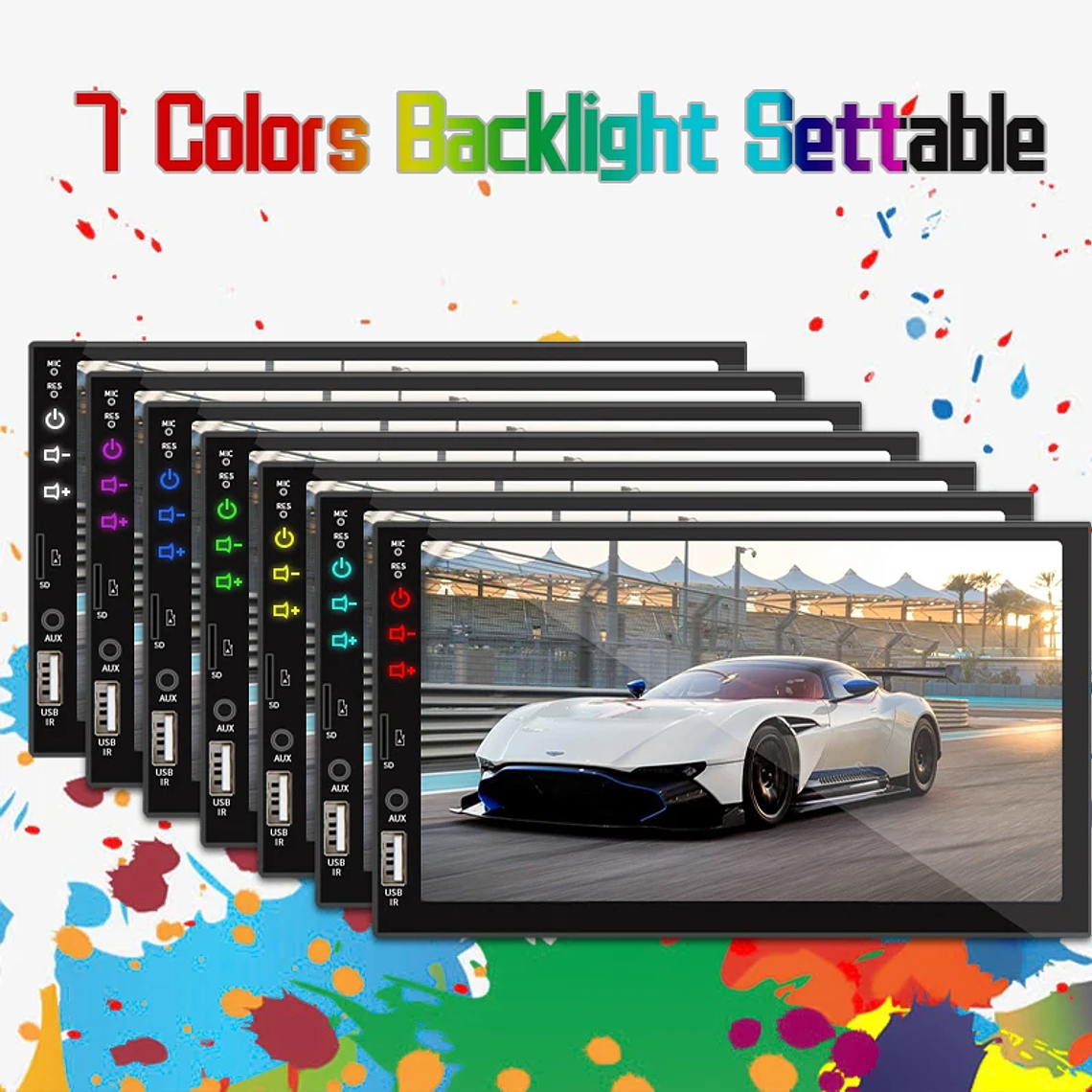 Autorrádio MP5 7 Polegadas Hippcron | 1 Din Bluetooth Mirror Link USB 5