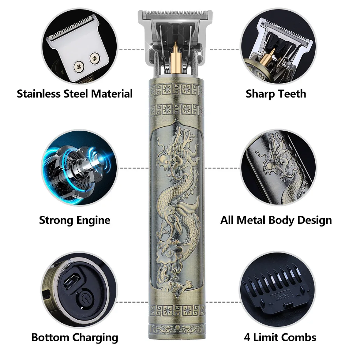 Professional V-Vimika T9 Hair Clipper | Retro Hair Trimmer 5