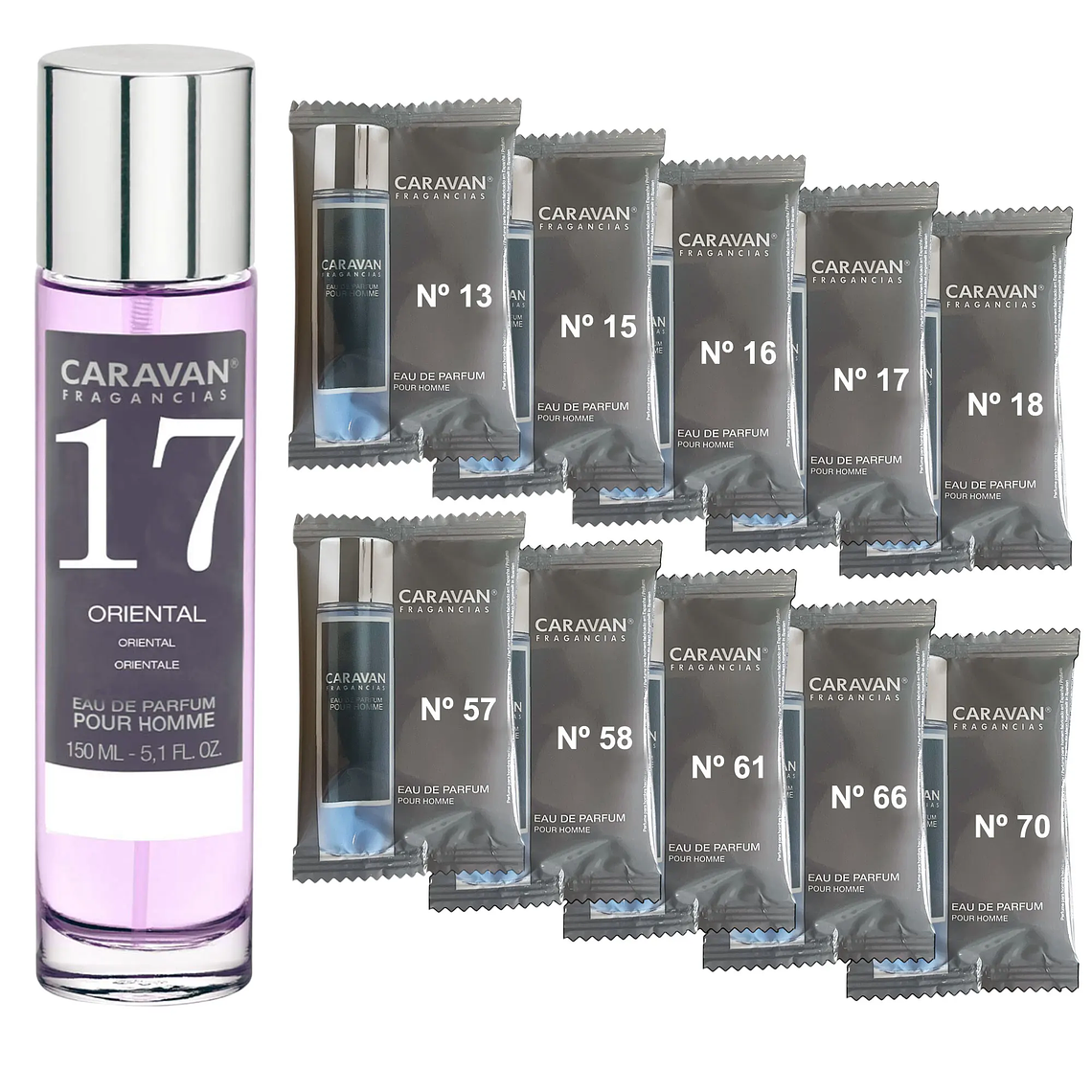 Perfume Caravan Fragancias Homem Nº66 150 ml | Conjunto com 10 Amostras de Fragrâncias Masculinas 9