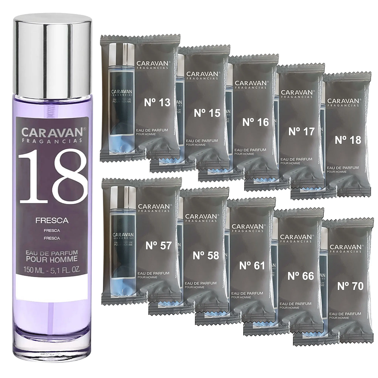 Perfume Caravan Fragancias Homem Nº66 150 ml | Conjunto com 10 Amostras de Fragrâncias Masculinas 10