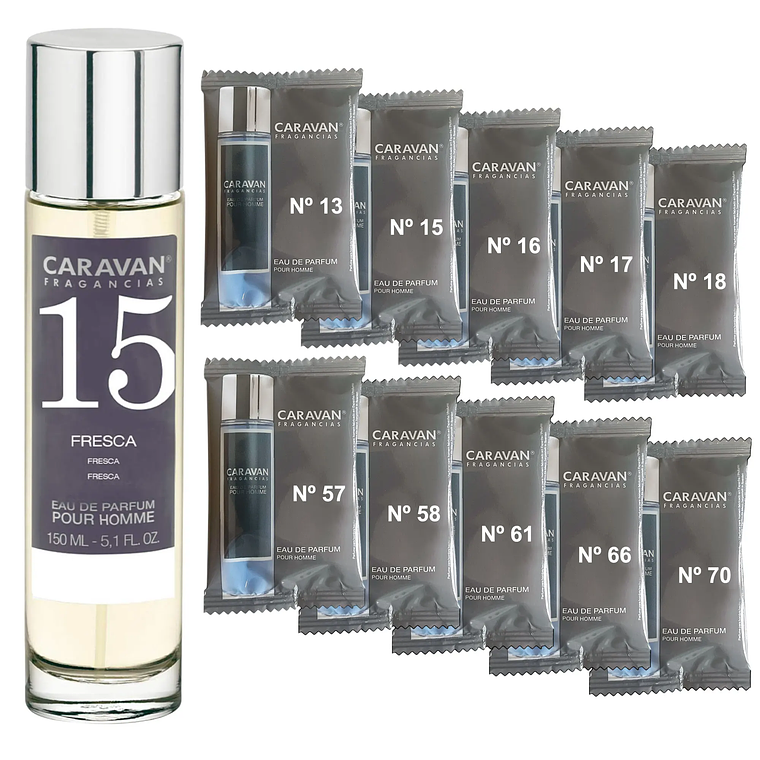 Perfume Caravan Fragancias Homem Nº66 150 ml | Conjunto com 10 Amostras de Fragrâncias Masculinas 12