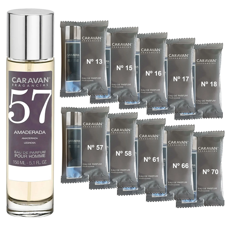 Perfume Caravan Fragancias Homem Nº66 150 ml | Conjunto com 10 Amostras de Fragrâncias Masculinas 14