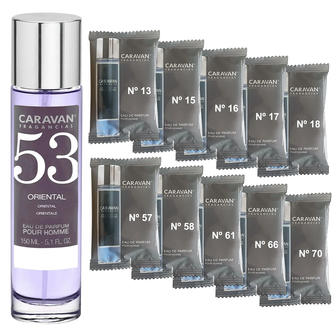 Perfume Caravan Fragancias Homem Nº66 150 ml | Conjunto com 10 Amostras de Fragrâncias Masculinas 16