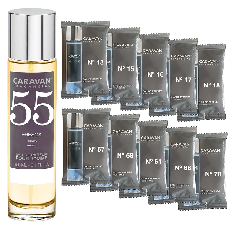 Perfume Caravan Fragancias Homem Nº66 150 ml | Conjunto com 10 Amostras de Fragrâncias Masculinas 18
