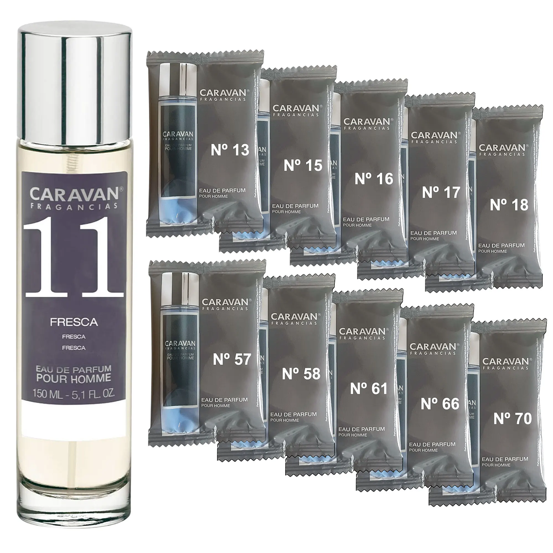 Perfume Caravan Fragancias Homem Nº66 150 ml | Conjunto com 10 Amostras de Fragrâncias Masculinas 21