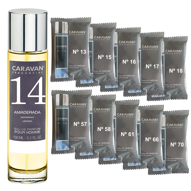 Perfume Caravan Fragancias Homem Nº66 150 ml | Conjunto com 10 Amostras de Fragrâncias Masculinas 23
