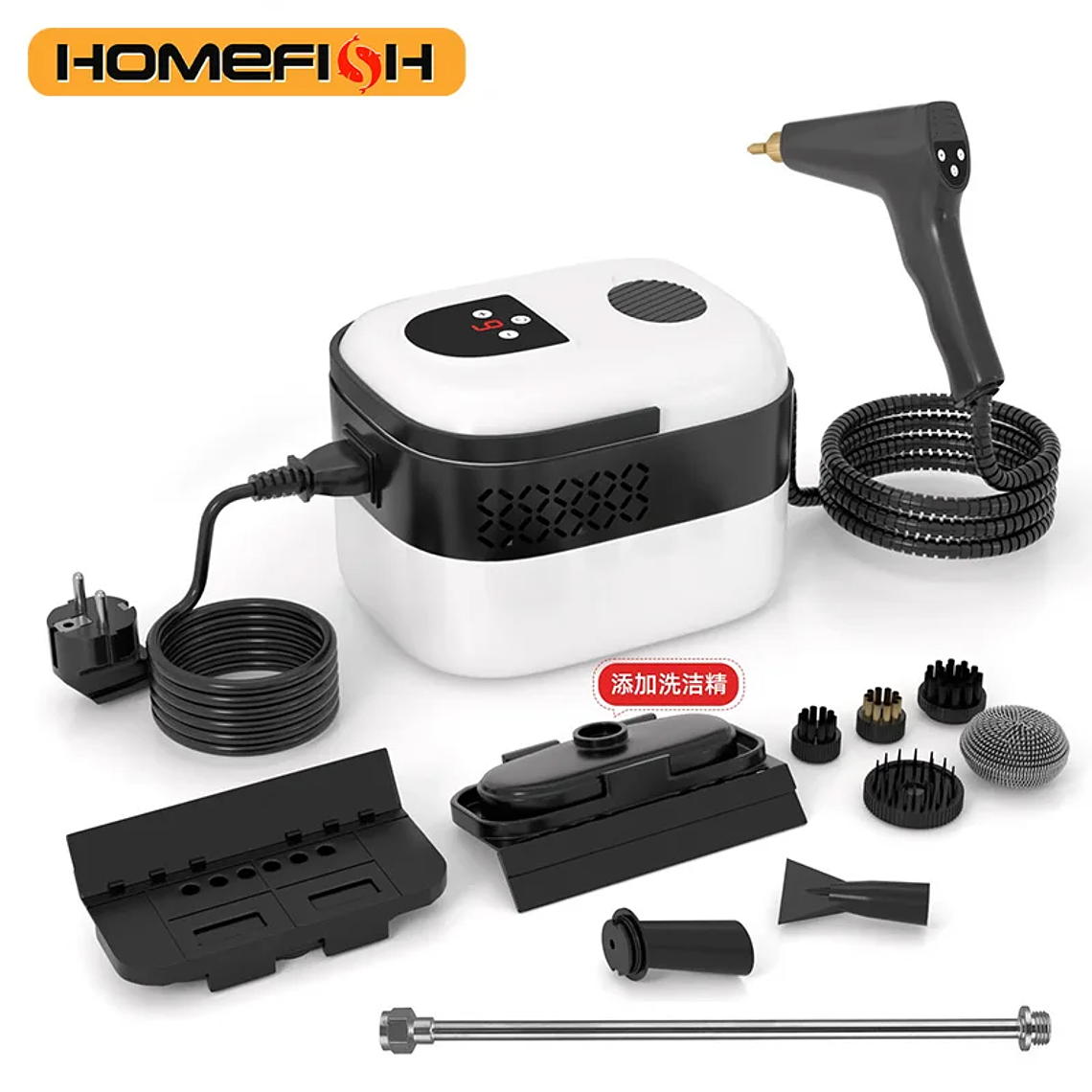 HOMEFISH TC-SC-003: Limpador a Vapor Portátil 2500W, 3BAR - Casa, Cozinha e Carro 1