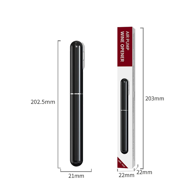 Abridor de Vinho a Ar Comprimido em Formato de Caneta | Agulha de Aço Inoxidável, Portátil, para Bar, Viagem e Presente 6