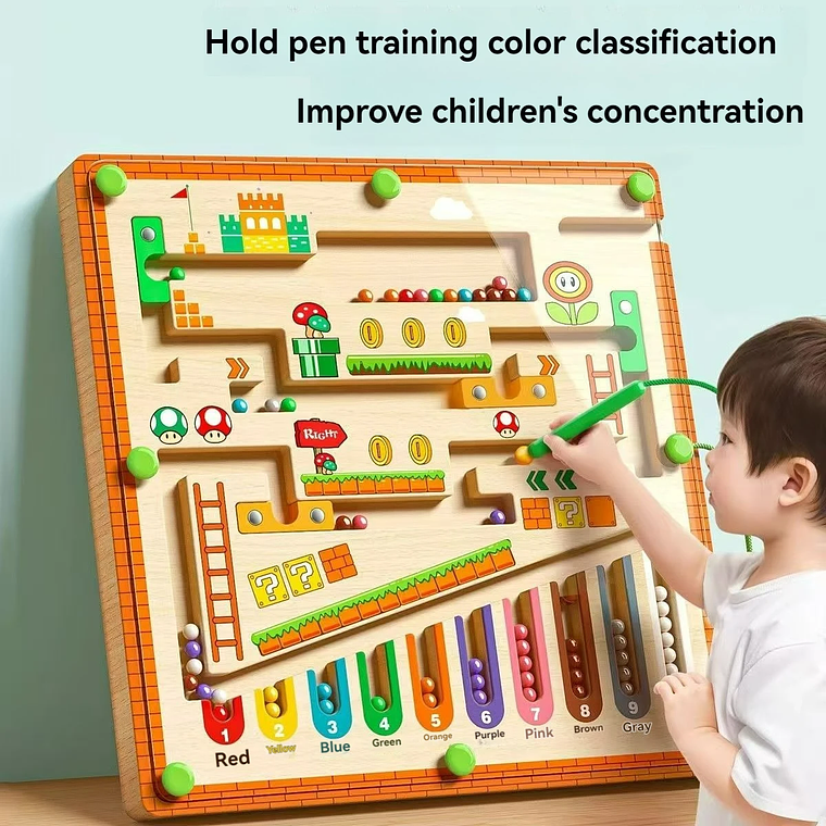 Baby Concentration Training Magnetic Maze for Children, Writing Logic Thinking 3 Years Old Early Education Puzzle To 1