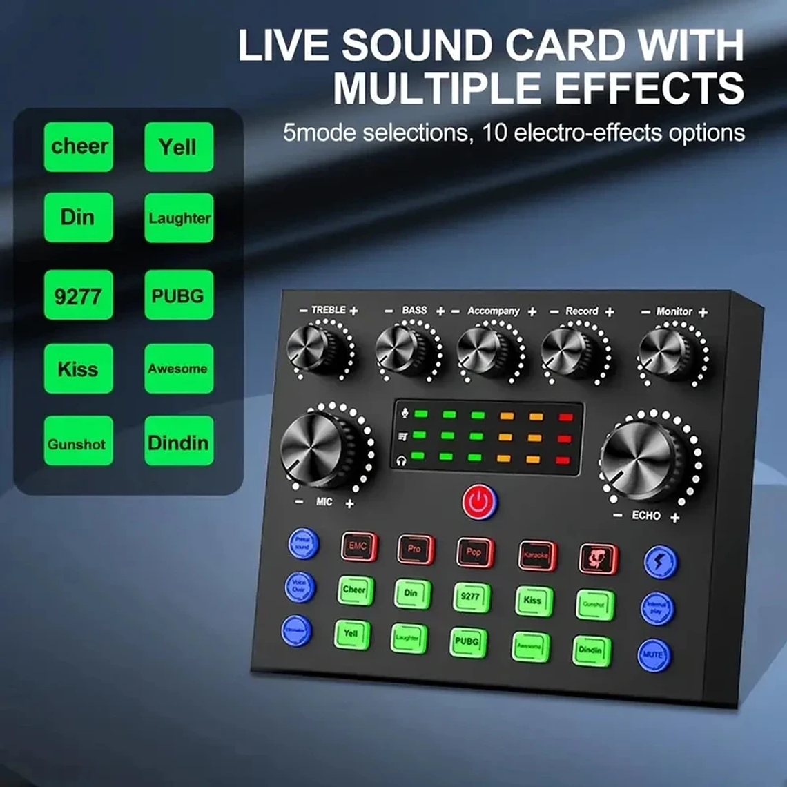 V8S Live Sound Card Podcast Equipment Bundle,with Microphone Set Device,Music/Recording Live Streaming For DJ Disco Device 3
