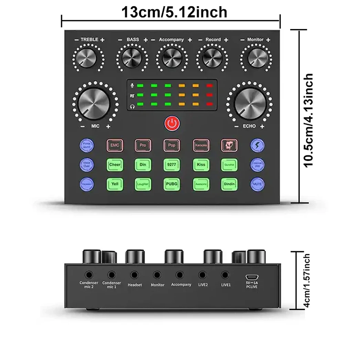 V8S Live Sound Card Podcast Equipment Bundle,with Microphone Set Device,Music/Recording Live Streaming For DJ Disco Device 5