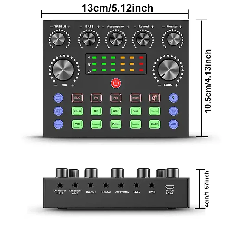 V8S Live Sound Card Podcast Equipment Bundle,with Microphone Set Device,Music/Recording Live Streaming For DJ Disco Device 5