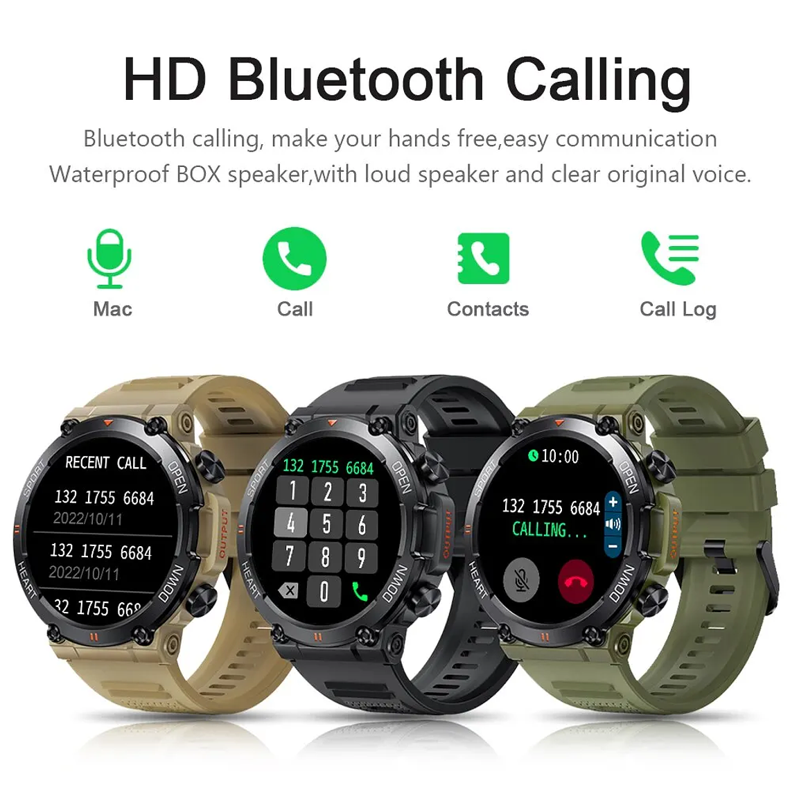 1.39 inch HD Bluetooth Call Smart Watch Men Sports Fitness Tracker Heart Monitor 400mAh Smartwatch For Android IOS MD56 2