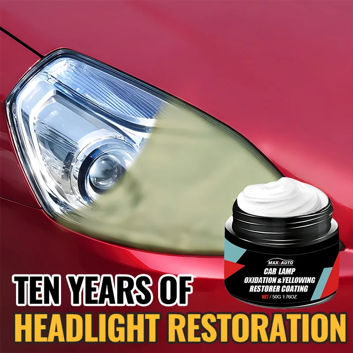 Car Headlight Restoration Polishing Kit - Scratch Remover & Oxidation Cleaner Repair Paste for Headlamp Assembly 4