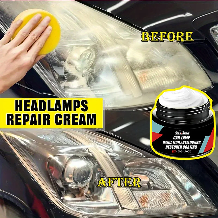Car Headlight Restoration Polishing Kit - Scratch Remover & Oxidation Cleaner Repair Paste for Headlamp Assembly 5