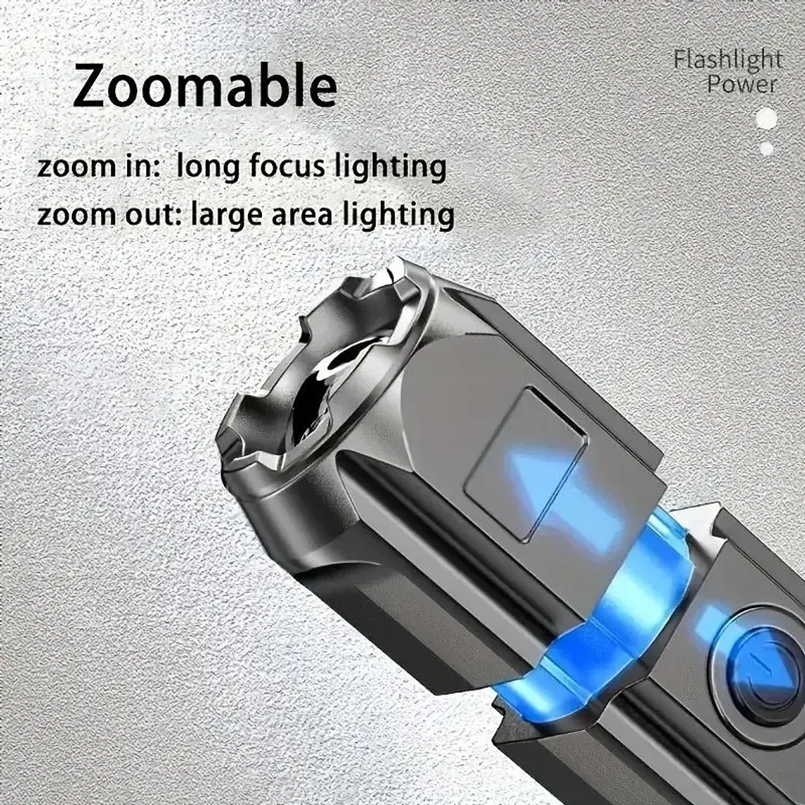 Lanterna Tática Recarregável FT15 | Foco Zoom, 800mAh USB, à Prova d'Água, 100m Alcance - Para Pesca, Caça e Camping 5