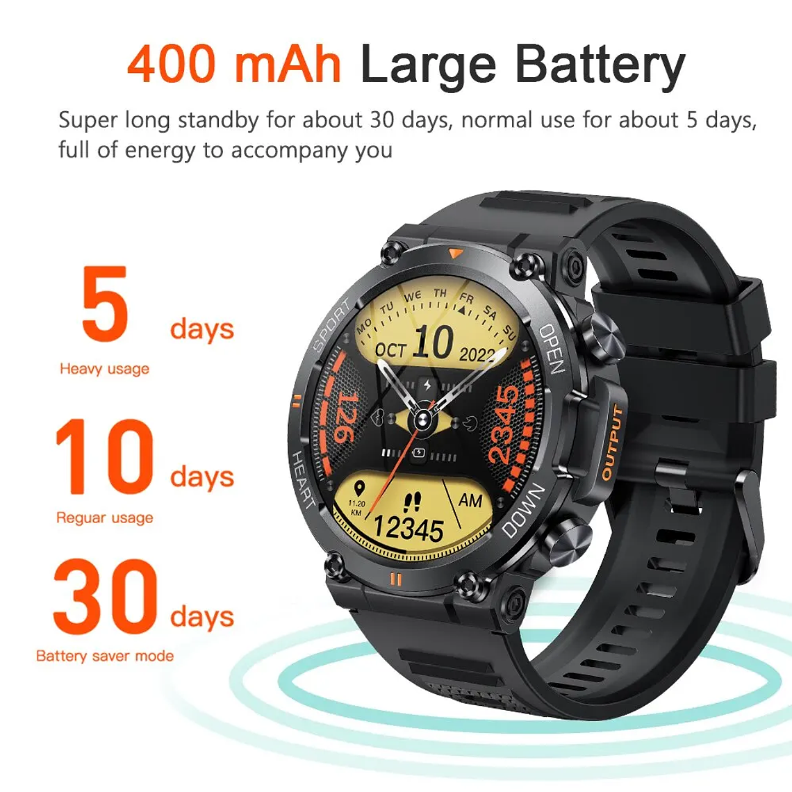 1.39 inch HD Bluetooth Call Smart Watch Men Sports Fitness Tracker Heart Monitor 400mAh Smartwatch For Android IOS MD56 6