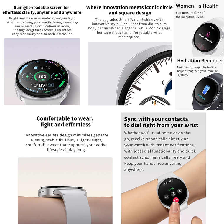 2025 ChiBear Smartwatch with NFC and GPS | Compass, Bluetooth Calls, Health Monitor, IP68 - Unisex for Android and iOS 6