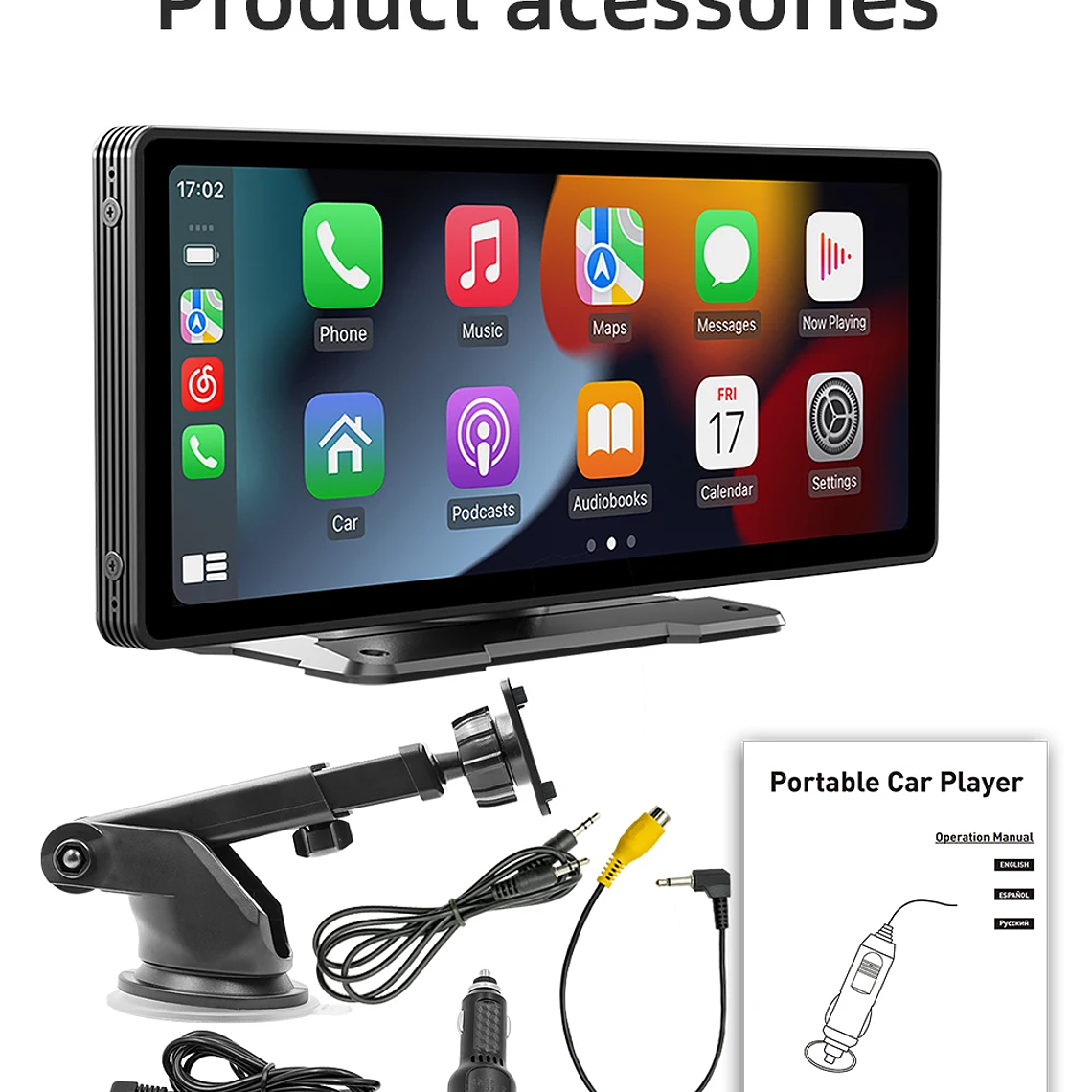 Tela Portátil CarPlay/Android Auto 10.26