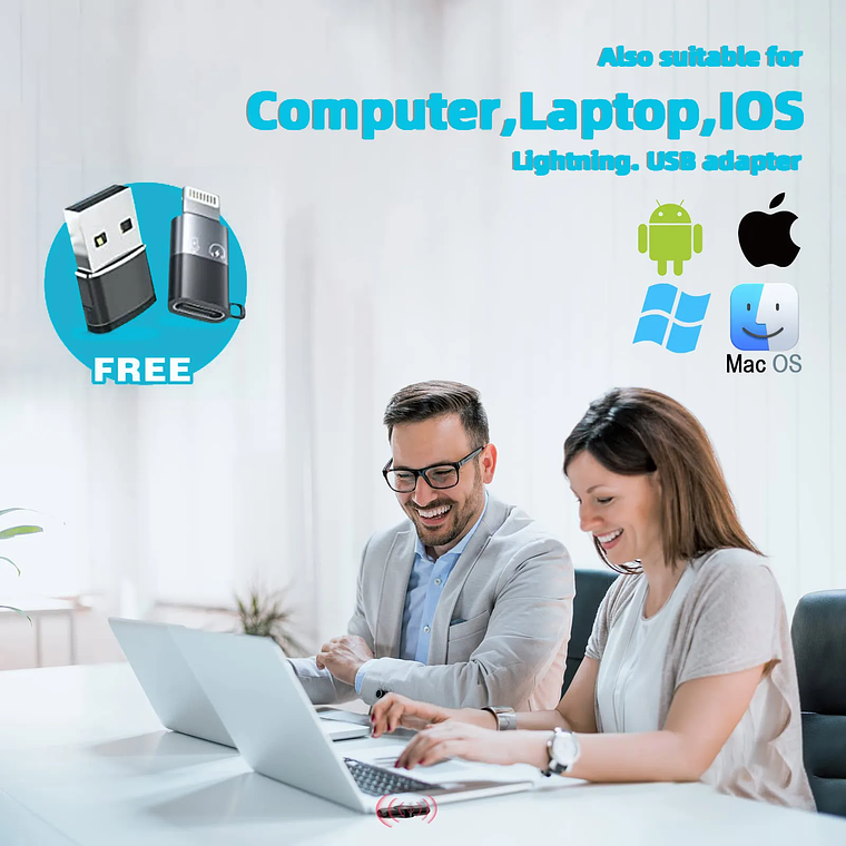 Microfone de Lapela Sem Fio 2.4G com Cancelamento de Ruído | Compatível com iPhone, Android, PC para Gravação, Lives e Jogos 3