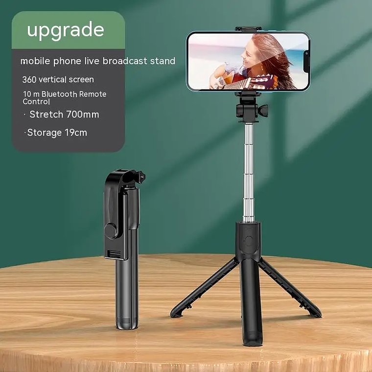 Tripé e Selfie Stick All-in-One para iPhone | Expansível, com Controle Remoto Bluetooth Removível - Suporte Universal para Smartphones 7