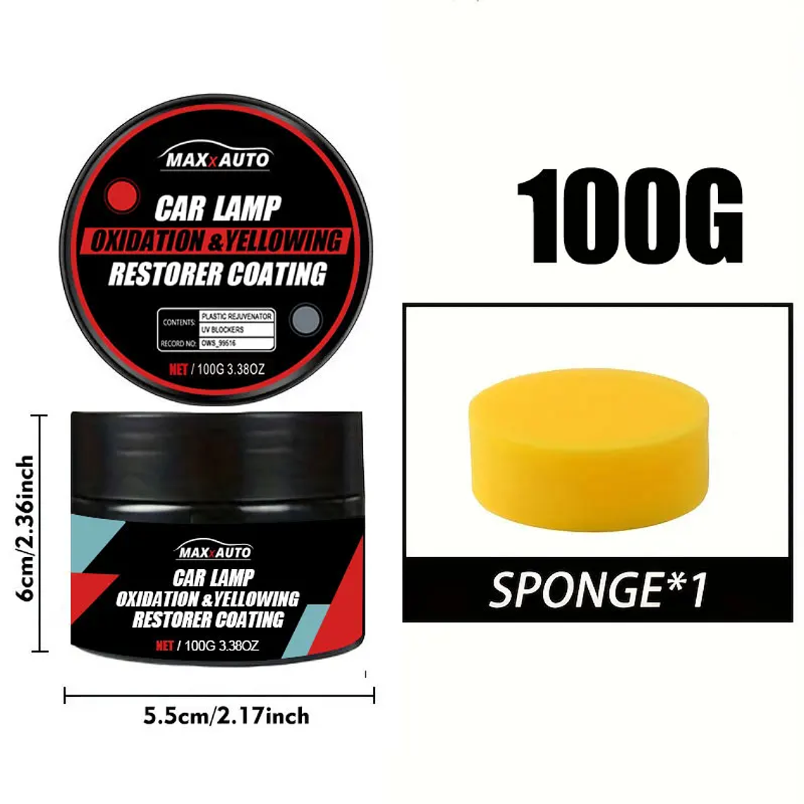 Car Headlight Restoration Polishing Kit - Scratch Remover & Oxidation Cleaner Repair Paste for Headlamp Assembly 8