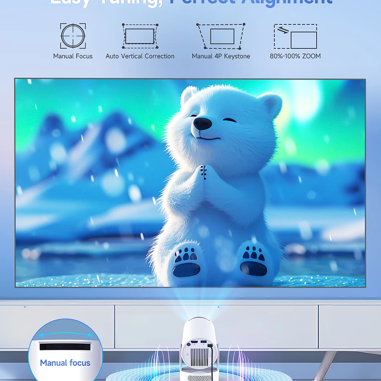 Magcubic HY300 Pro+ 4K Android 11 Portable Projector 8000 Lumens WiFi 6 BT5.4 Outdoor Theater 5W HiFi Speaker 720P HD Supported 2